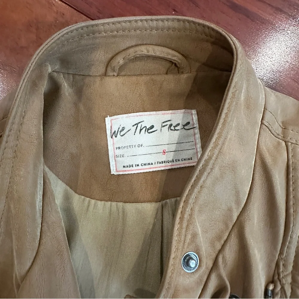 We The Free by Free People - Brown Tan Moto Jacket - Size Small